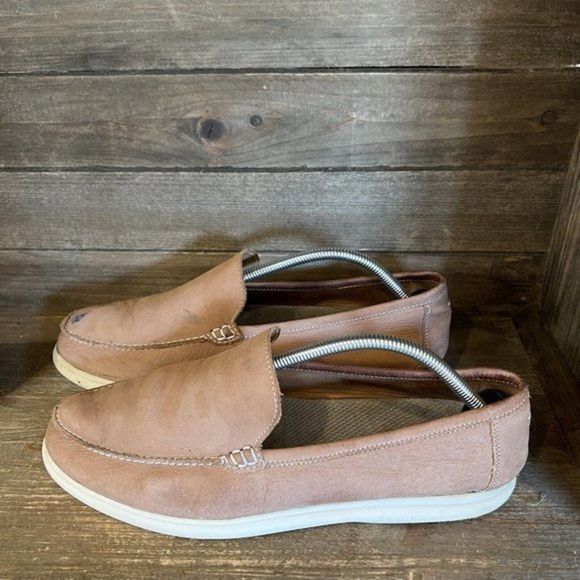 Mens Johnnie-O Light Brown Leather Slip‎ On Loafers Shoes Size 11 M main image 4